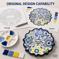 Sous-verres en céramique 3D gaufrés Souvenir touristique de Séville, Espagne – Design personnalisé, tapis isolant pour café et thé, OEM ODM sur mesure