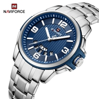 NAVIFORCE Montre-bracelet pour hommes Original en acier inoxydable Sport Quartz Horloge masculine Top Brand Luxury Date Week Watch 9215