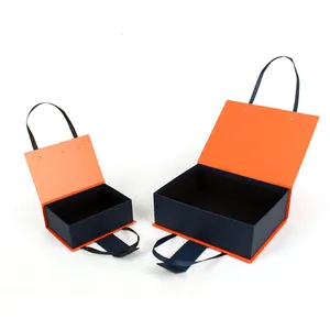 Yilucai 2022 hot sale oem and odm custom logo printed orange clothing and shoes package paper gift box with handle