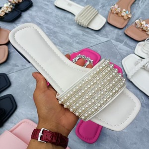 Sandales plates en cuir PU pour femmes, style été, haute qualité, <span class=keywords><strong>pas</strong></span> <span class=keywords><strong>cher</strong></span>, en stock, vente en gros, styles variés, TD-08 - Product Image 6