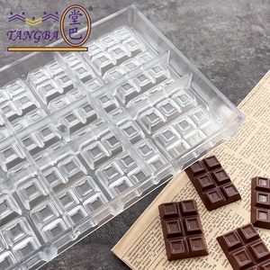 Tangba Grille Bloc Chocolat Moule <span class=keywords><strong>Plaque</strong></span> Rectangulaire <span class=keywords><strong>Polycarbonate</strong></span> Chocolat Moule Personnalisable Gâteau Outils - Product Image 3