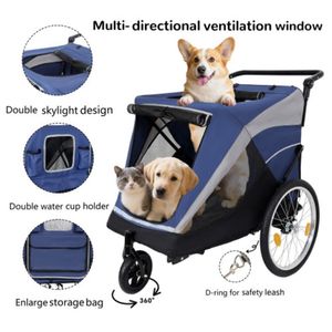 <span class=keywords><strong>Cochecito</strong></span> de perro plegable de alta resistencia, gran capacidad, para viajes al aire libre, carrito para mascotas, carrito de malla transpirable de tela Oxford - Product Image 6
