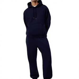 Chándal Deportivo Azul Marino para Hombre, con Capucha, Transpirable, 100% Algodón, Largo, Casual, con Bolsillos Laterales, Corte Regular, Estilo Invernal - Product Image 1