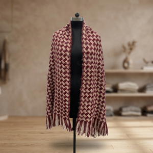 Women's Acrylic Houndstooth Pattern Printed Reversible <b>Shawl</b> Long Winter Scarf Warm Breathable for Daily Wear - Product Image 2