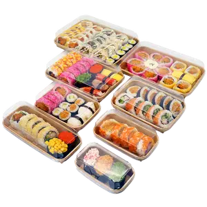 Biodegradabile della carta Kraft della salute e della sicurezza fuori il vassoio del Sushi con la laminazione conveniente per l'imballaggio ed il trasporto
