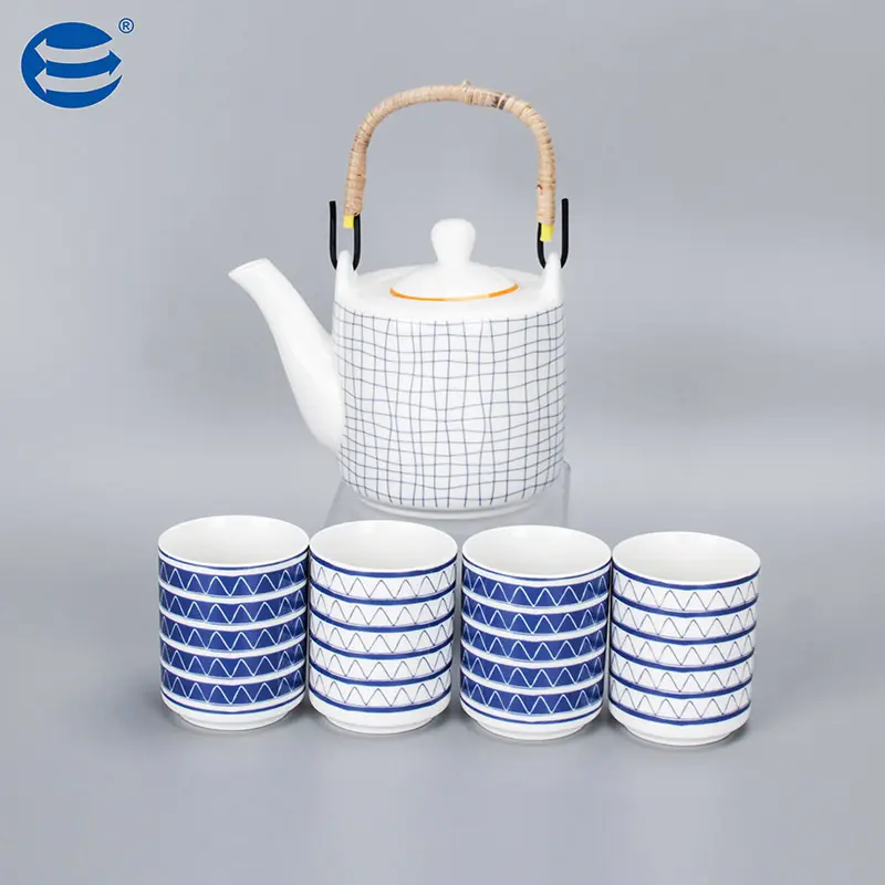 Wholesale Blue and White Ceramic Dinnerware Set Plate Dish Cup and Saucer Luxury Bowl Coffee Cup Mug Porcelain Tableware Set