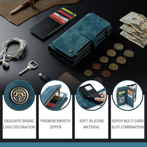 Étui portefeuille multifonctionnel en cuir PU avec porte-cartes pour <span class=keywords><strong>iPhone</strong></span> 14/15 Pro Max Étui en cuir magnétique détachable - Product Image 3