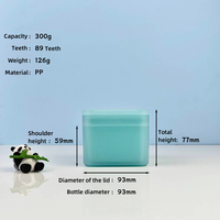 Pot carré en plastique PP à large ouverture de 300 g/300 ml pour démaquillant, acide salicylique et cotons démaquillants