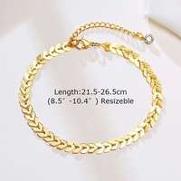 Bracelet de cheville en zircon plaqué or 18 carats en acier titane de haute qualité Bracelet de cheville en chaîne cubaine classique en acier inoxydable pour femmes