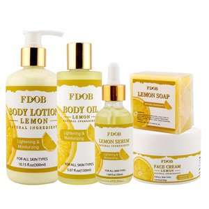 Coffret Éclaircissant Soins du Visage et du Corps au Citron et aux Herbes avec Vitamine C & Lotion Sérum Visage Crème et Huile Corporelle Luxueuses | Tous Types de Peaux - Product Image 6