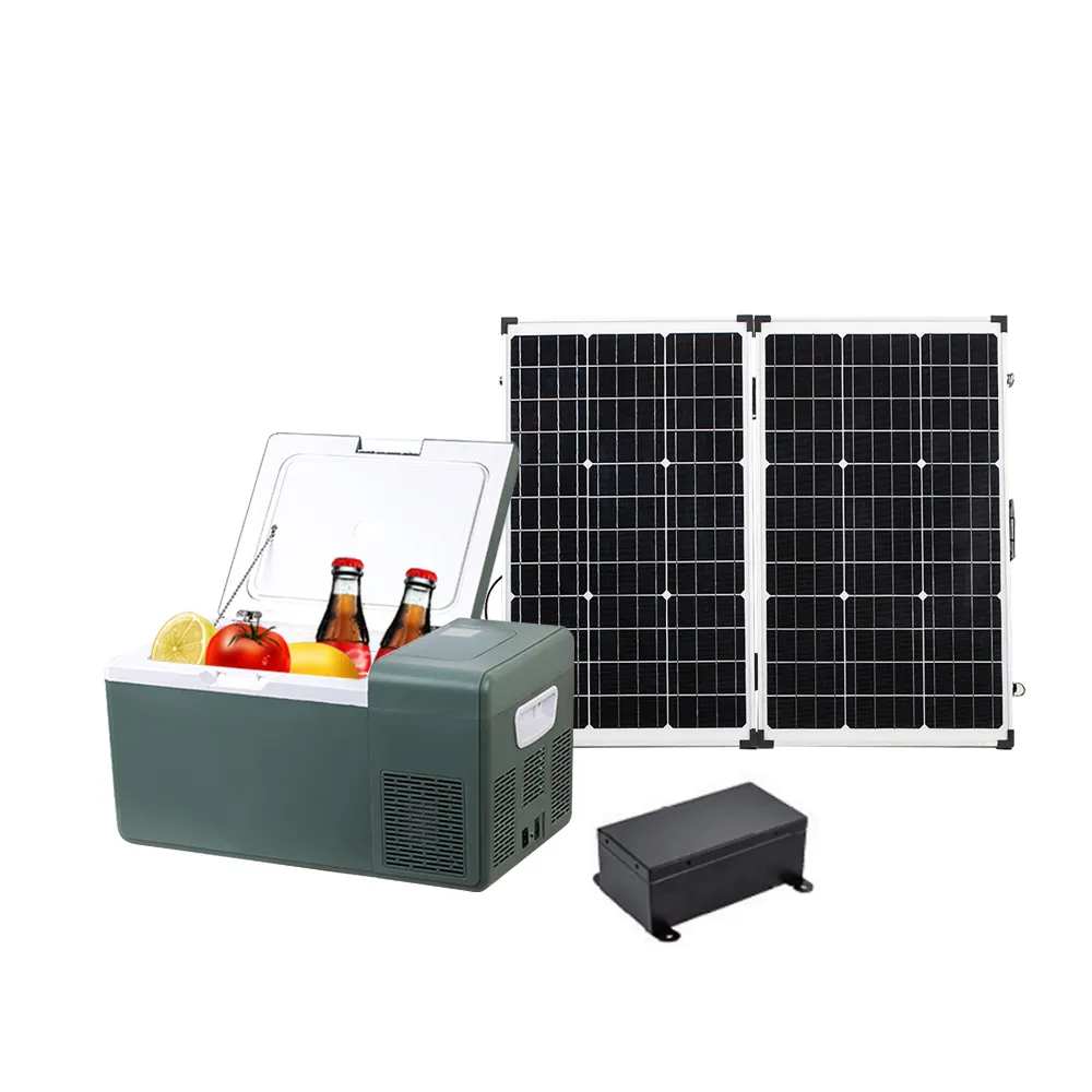 Charge solaire et batterie au lithium intégrée 40L réfrigérateur de congélateur de voiture pour le réfrigérateur de voyage