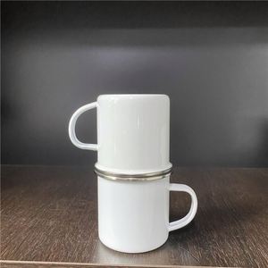 Blank <b>Mugs</b> Campfire Steel Metal Vintage 11Oz 12Oz Enamel Camping Tin Enamelled Sublimation <b>Mug</b> With Handle - Product Image 1