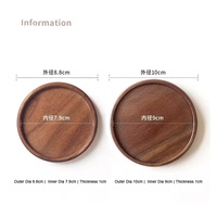 Sous-verre rond en bois de noyer noir, style japonais, tapis pour tasse à thé, résistant à la chaleur, isolant, support pour tasse à café en bois massif