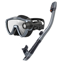 Kit Tuba Sec Haut de Gamme Aloma avec Masque de Plongée en Silicone, Tuba et Lampe Sous-Marine pour Plongée/Natation, Lentilles Traitées