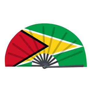 Abanicos Plegables de Bambú con la Bandera de Guyana al por Mayor, Abanico de Mano para Carnaval, Boda, Festival, Fiesta, Agencia de Viajes - Product Image 1