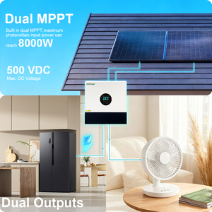 Onduleur hybride CKMINE 7kVA 48V, large plage de tension <span class=keywords><strong>PV</strong></span> 60-500VDC, double MPPT, 2 sorties monophasées 230V, 7kW - Product Image 3