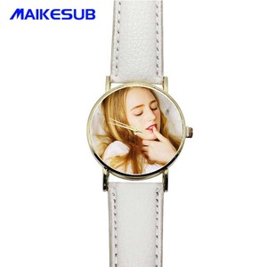 Logotipo personalizado versión coreana reloj con banda de cuero DIY foto Color gelatina estudiante ocio sublimación <span class=keywords><strong>objetos</strong></span> decorativos - Product Image 6