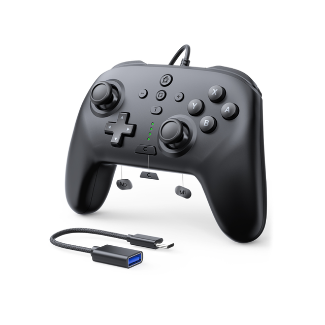 Wired Controller For Switch 2 Pro with 9-Axis Motion Control C Button Custom Back Keys For Nintendo Switch/Switch 2/PC Gamepad