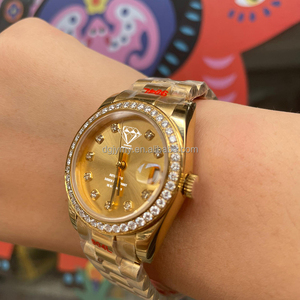 <span class=keywords><strong>Orologio</strong></span> Automatico Meccanico da Uomo con Diamanti Moissanite, Placcato in Oro 18K, <span class=keywords><strong>36</strong></span> <span class=keywords><strong>mm</strong></span>, Vetro Zaffiro, Supera il Test del Diamante - Product Image 3