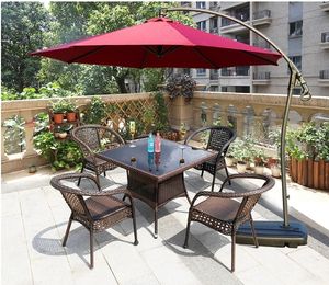 Meubles d'extérieur imperméables de bonne qualité, barbecue familial, <span class=keywords><strong>protection</strong></span> solaire, table et chaises de salle à manger en plastique et en bois, ensemble de banquet - Product Image 5