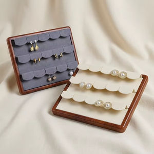 Bandeja de exhibición de pendientes de joyería personalizada de moda, estantes de almacenamiento de pendientes, accesorios de exhibición para tiendas de joyería en gris - Product Image 5