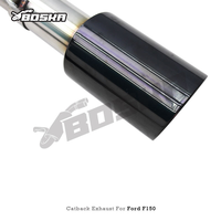 Tuyaux d'échappement en acier inoxydable pour Ford F150 XLT 3.5T 2015-2022, silencieux Valvetronic Catback, embouts noirs, montage direct