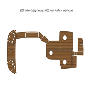 Plancher en teck EVA moderne antidérapant pour yacht et marine Rinker Cuddy Captiva 246CC 2007, technique brossée pour usage extérieur - Product Image 5