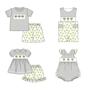 Puresun High Quality Spring Children Clothes Sets Colorful Rainbow Snow Corn Embroidery Baby Boy Clothing Sets