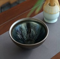 Authentique tasse à thé Jian Zhan faite à la main, bol à thé en céramique de type Jian avec effet de tache d'huile, service à thé Kung Fu traditionnel chinois de la dynastie Song