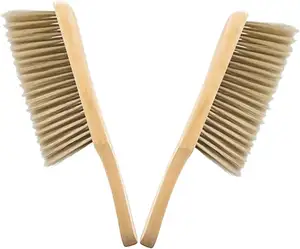 Hand Broom Soft Bristles Natural Small Dusting Brush Wooden Handle