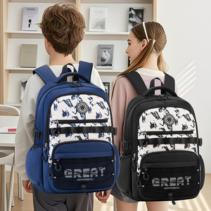 Student <b>Backpack</b> <b>Large</b> Capacity Lightweight School Bag Letter Pattern Boys Girls <b>Backpack</b> 18 In Spring 2025 - Product Image 1