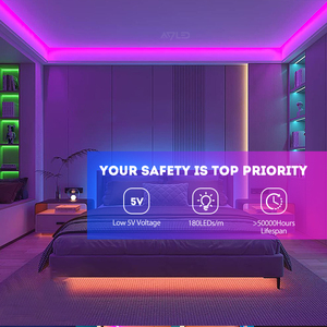 ไฟ LED COB RGBIC แบบเส้น 5V-180  USB 5V แรงดันต่ำ ไม่มีจุดแสง  ควบคุมแบบดิจิตอล ได้รับมาตรฐาน ROHS IP20 ความยาว 5 เมตร สำหรับไฟเส้น - Product Image 6