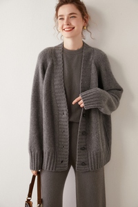 Women's <strong>Cashmere</strong> Cardigan 2024 Open Front Oversized Button <strong>Cashmere</strong> <strong>Wool</strong> Sweaters V Neck Loose <strong>Cashmere</strong> Cardigans - Product Image 5