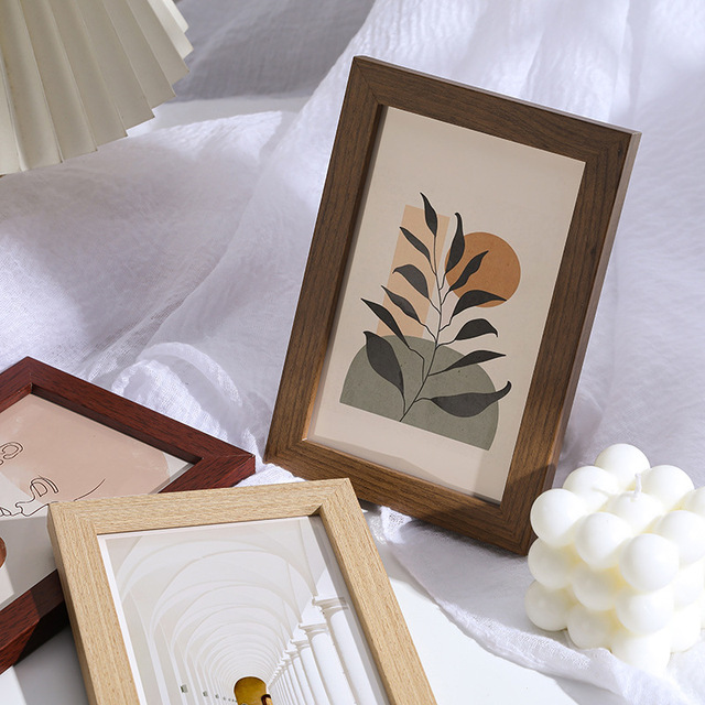 Handmade Simple Wooden Photo Frame Empty Picture Frame Desktop Tabletop Photo Wall Decor