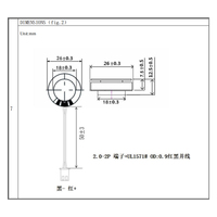 Excitateurs de vibration par résonance KBE-26 26 mm, 4 ohms, 3,0 W, aimant néodyme, étanches IP67, transducteur de vibration 80-110 dB