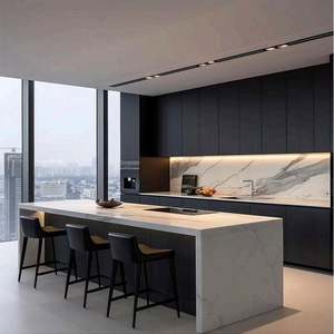 Îlot de cuisine en marbre, armoires de cuisine, meubles, cuisine ouverte moderne - Product Image 3