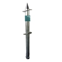 Pieux hélicoïdaux amovibles en acier Q235B Q345B galvanisé à chaud, à tête hexagonale, finition TiCN, diamètre 76mm/114mm, longueur 3000mm, capacité 600 lb
