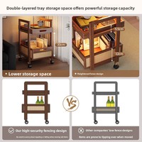 Meilleures ventes : Chariot de service multi-niveaux avec rangement pour collations, idéal pour cafés, librairies et restaurants, utilisable comme table d'appoint ou support de canapé