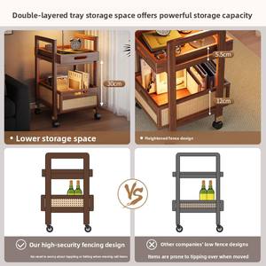 รถเข็นโซฟาข้างโต๊ะสำหรับร้านกาแฟ ร้านหนังสือ ขายดี พร้อมชั้นวางของหลายชั้นสำหรับเก็บขนมในร้านอาหาร - Product Image 5