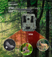 Caméra infrarouge BSTCAM & WiFi avec contrôle par application, vidéo 4K 48MP, portée IR 30m/92ft, caméra de surveillance extérieure sans fil