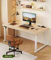 Bureau ergonomique Brilliant D04 en panneau de particules de bois massif laminé à froid avec cadre de levage électrique assis-debout et correcteur de posture pour le bureau