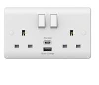 2025 Offre Spéciale nouveau produit interrupteur de Charge rapide prise USB commutée DP 2Gang 13A Type A + C prise de commutateur