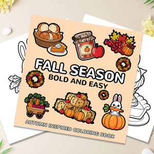Livre de coloriage sur le thème d'Halloween Livre de coloriage facile et audacieux de 24 pages pour enfants Livre d'activités artistiques inspiré de l'automne - Product Image 1