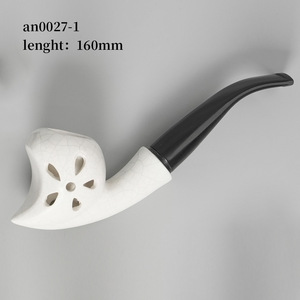 Muxiang Ceramic Smoking Pipe Bent Type With Acrylic Mouthpiece For Tobacco Smoking - Product Image 3