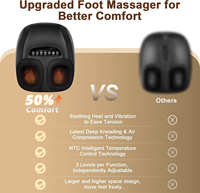 Masseur de pieds électrique QianRun Shiatsu FE-5381 avec fonction musicale, chaleur, vibration, compression, soulagement de la fasciite plantaire, pour la maison/le bureau