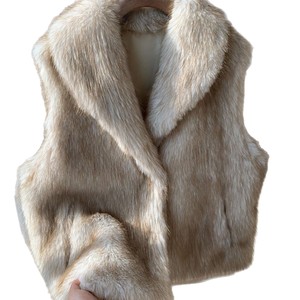Veste Courte Slim <span class=keywords><strong>Femme</strong></span> Européenne et Américaine en Fausse Fourrure, Style Manteau Peacoat, Nouvelle Collection Printemps-Automne, Tendance Urbaine Polyvalente - Product Image 5