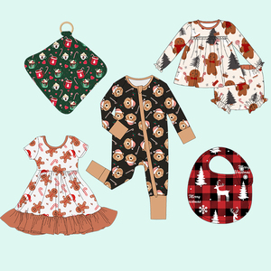 <span class=keywords><strong>Abbigliamento</strong></span> Natalizio Personalizzato per Bambini, Completi Boutique Carini, Coordinati per Fratelli, Set Regalo Tutina per Bambina all'Ingrosso - Product Image 3