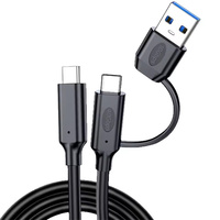 Câble de données USB4 JMAX 240w 2 en 1 Type C vers USB C pour disque dur, 40 Gbps USB3.2, câble de projection 8k un vers deux