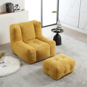 Fauteuil pouf design moderne, fauteuil de sol individuel, fauteuil paresseux confortable avec <span class=keywords><strong>ottoman</strong></span> - Product Image 5