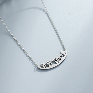 Hot Bán Cổ Điển Thép Không Gỉ <span class=keywords><strong>Alaskan</strong></span> Malamute Mặt Dây Chuyền Vòng Cổ Rhodium Liên Kết Chuỗi Cho Mẹ Của Món Quà Kỷ Niệm Đám Cưới Lux - Product Image 5